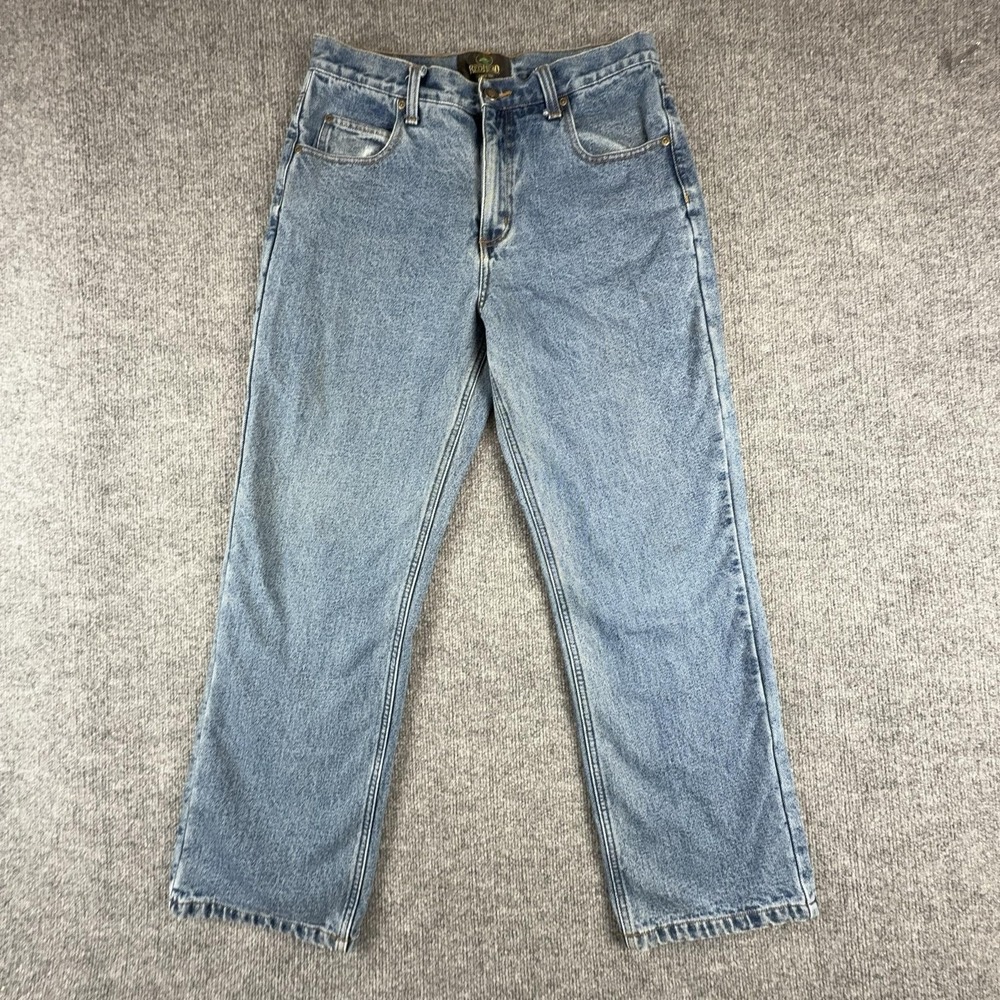 RedHead Jeans Mens 32x28 Blue Flannel Lined Regular Fit Straight Leg Denim Pants